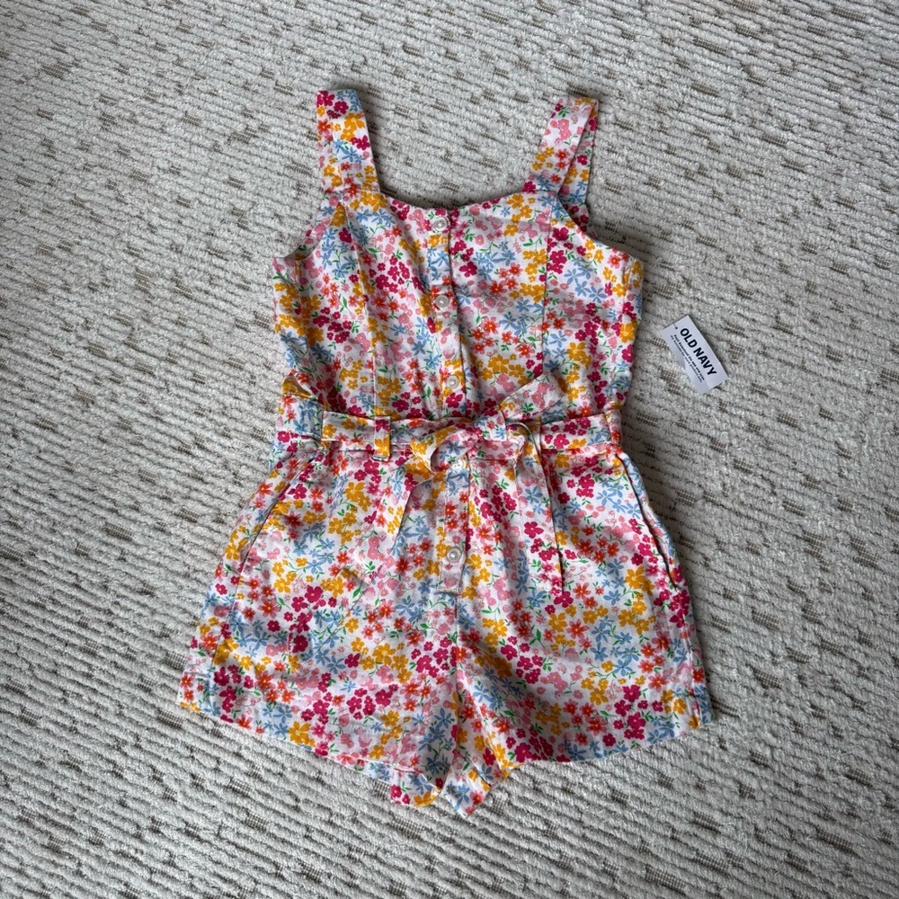 NWT Old Navy Multicolor Girls Floral Kids Romper M (8)